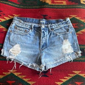 BDG destructed denim shorts, size 27